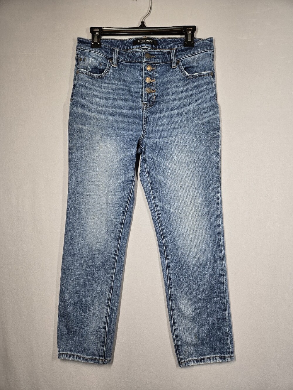 Liverpool Los Angeles High Rise Straight Leg Jeans Womens Size 6/28 Ankle Length